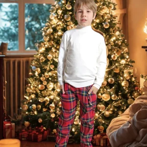 Pantalone Bambino Tartan rosso