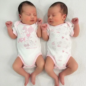 Coppia Body Neonato Nazareno Gabrielli americano Up bianco rosa