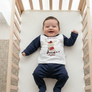 Completo Neonato City Car Les Jolies blu e bianco