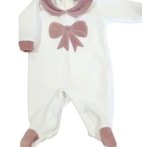 Tutina Neonata Cuore fiocco bianca e lampone