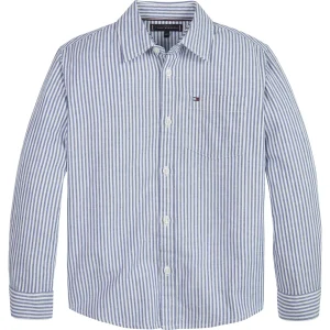 CAMICIA TOMMY HILFIGER RIGHE CELESTE