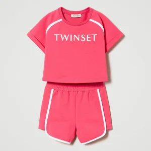 TUTA TWINSET SHORT+T-SHIRT FUCSIA