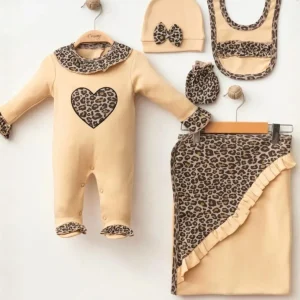 Corredino Neonata Animalier cuore beige