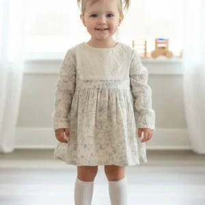 Abito Neonata Farfalle bianco celeste