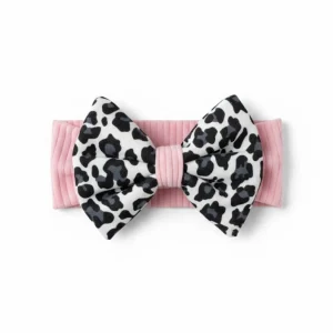 Fascia Neonata Fiocco Animalier rosa