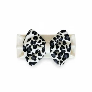 Fascia Neonata Fiocco Animalier bianca