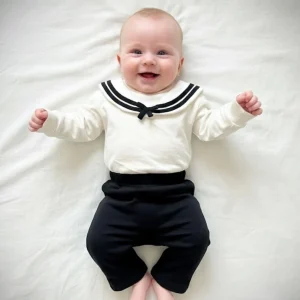 Completo Neonata Bon Ton Marinaretta panna e blu