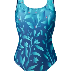 Costume intero Buonumore Fiori turchesi