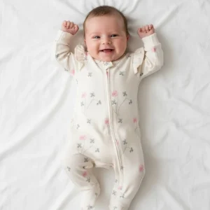 Tutina Neonata Fiori bianco