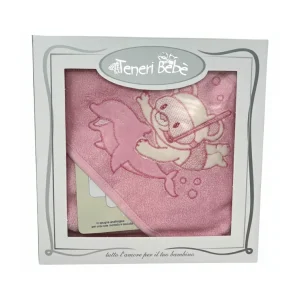 Accappatoio Teneri Bebè Neonato Delfino rosa