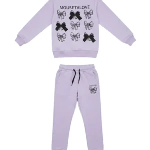 Completo Bambina tuta fiocchi lilla