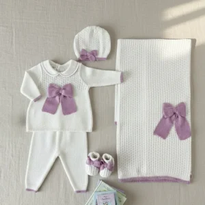 Corredino Neonata Stella Fiocco lilla e bianco