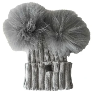 CAPPELLO REGINA GRIGIO PONPON PELLICCIA