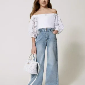 BLUSA TWINSET MANICHE IN PIZZO