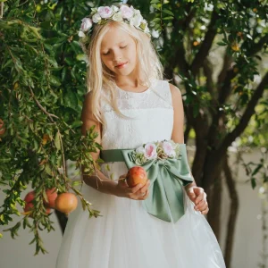 ABITO COLOORICHIARI LUNGO FIOCCO VERDE