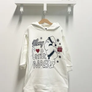 Abito Bambina Santa Claus felpa bianca