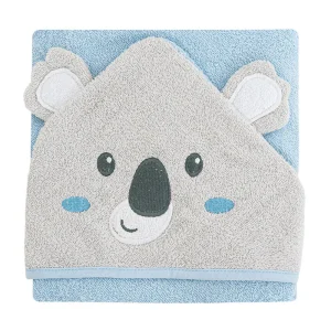 Accappatoio Neonato Orso grigio e azzurro