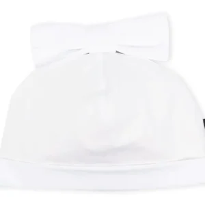 CAPPELLINO IN COTONE CON FIOCCO BIANCO