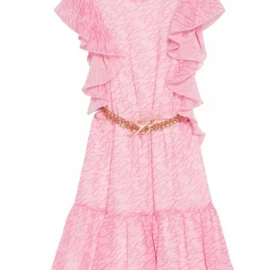 ABITO BLUMARINE STAMPA LOGO ROSA