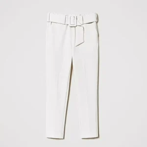 PANTALONE TWINSETBIANCO CINTURA