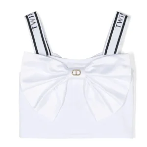 TOP TWINSET CON FIOCCO E BRETELLE LOGATE