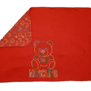 COPERTA MOSCHINO ROSSA CON TOY RICAMATO