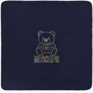 COPERTA MOSCHINO BLU CON TOY RICAMATO