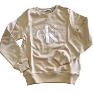 FELPA CALVIN KLEIN BEIGE MONOGRAM ARGENTO