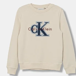 FELPA CALVIN KLEIN BEIGE LOGO DOPPIO