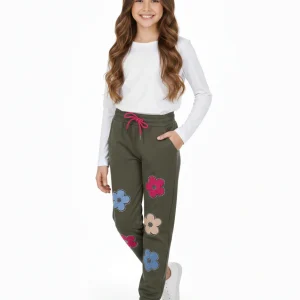 Pantatuta Bambina Fiori  verde