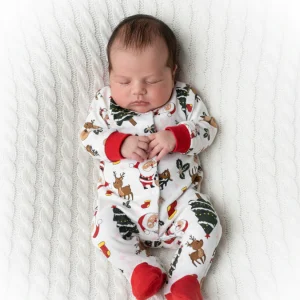 Tutina Neonato Noel bianca e rossa