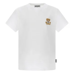 T-SHIRT MOSCHINO BIANCA ORSETTO RICAMATO
