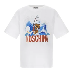 T-SHIRT MOSCHINO MAXI BIANCA ORSO VELA