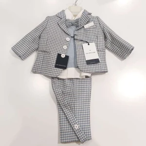 COMPLETO PIED DE POULE CELESTE