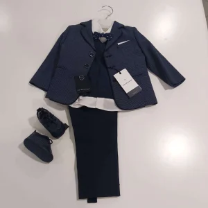 COMPLETO BLU PUNTINI BIANCHI