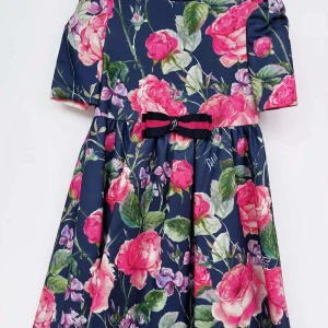 ABITO PETIT BLU CON FIORI