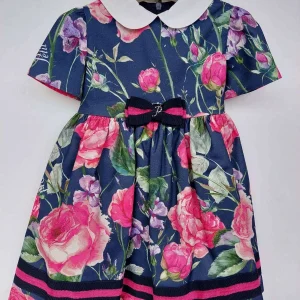 ABITO PETIT BLU STAMPA FIORI