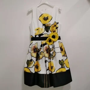 ABITO COLORI CHIARI  STAMPA FIORI GIALLI