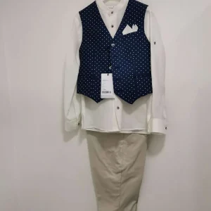 COMPLETO COLORICHIARI CON GILET A POIS