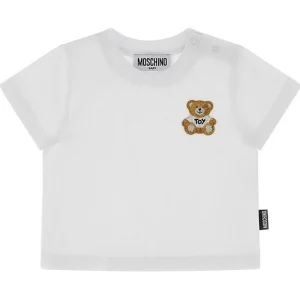T-SHIRT MOSCHINO BIANCA ORSETTO RICAMATO