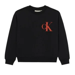 FELPA CALVIN KLEIN NERA LOGO ROSSO