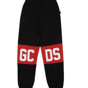 PANTALONE GCDS NERA LOGO ROSSO
