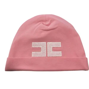 CAPPELLINO NEONATA ROSA CON LOGO ELISABETTA FRANCHI