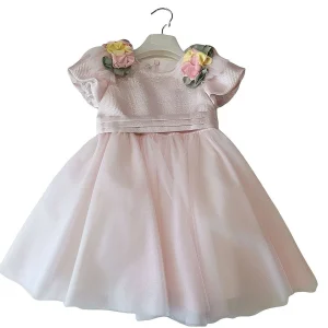 ABITO ROSA CON FIORI COLORI CHIARI