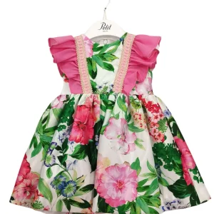 ABITO PETIT IN RASO A FIORI