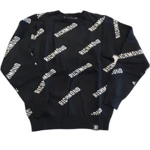 MAGLIA RICHMOND NERA LOGHI