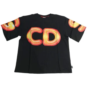 MAXI T-SHIRT GCDS NERA/ROSSA