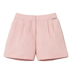 SHORT TWINSET  ROSA MISTO LINO