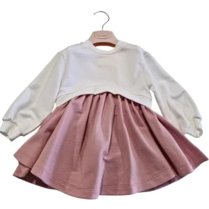 ABITO ELISABETTA FRANCHI  IN FELPA CON STAMPA FLOCK PINK