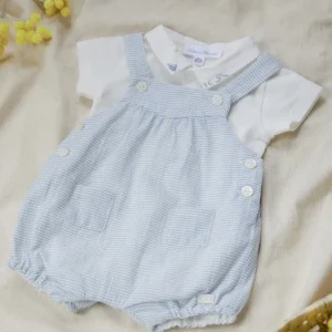 TARTINE ET CHOCOLAT SALOPETTE QUADRI E RICAMO